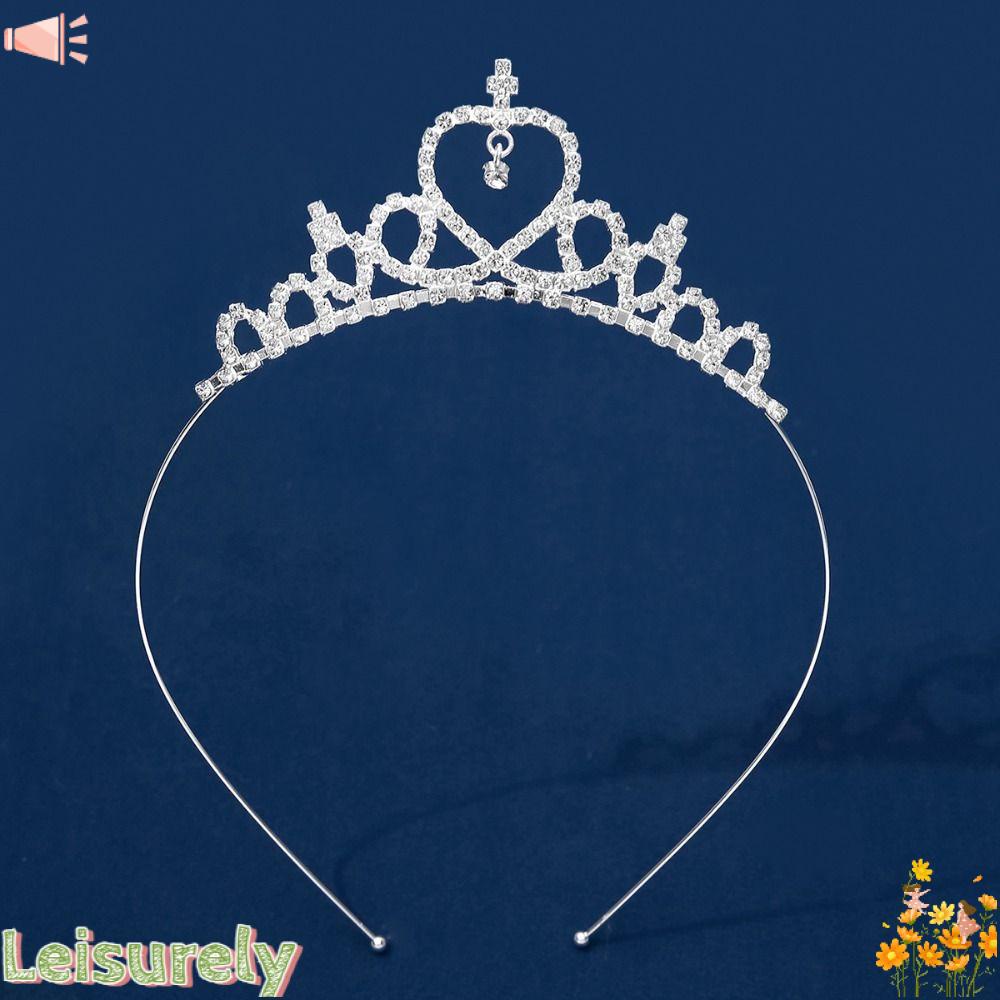 LEILY Băng Đô Cài Tóc Hình Vương Miện Công Chúa Có Đính Đá Bằng Hợp Kim Mới Cho Bé Gái