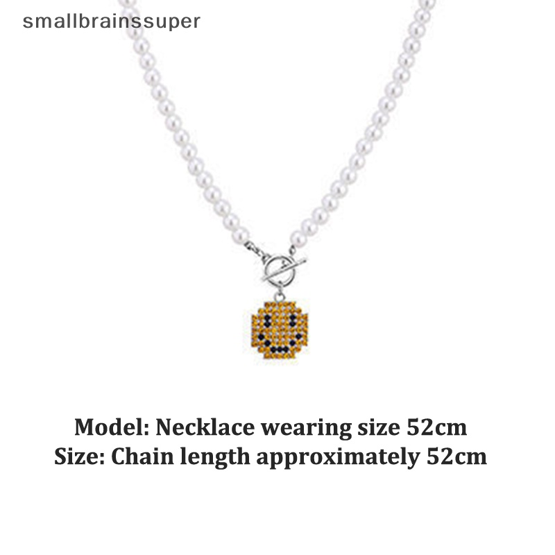 Vòng cổ Ngọc Trai Mặt Cười Đính Pha Lê Thời Trang Cho Nam Và Nữ SBS