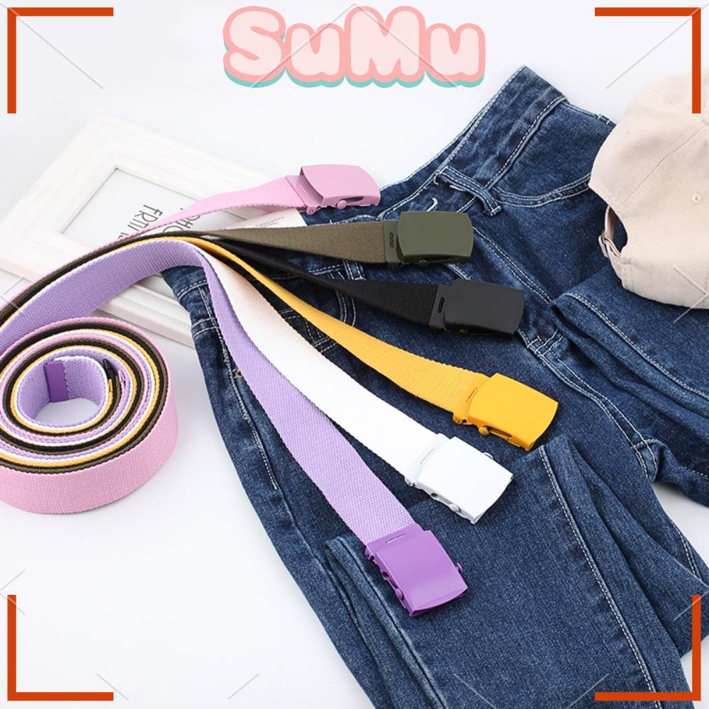 SUMU Thắt Lưng Vải Canvas Màu Sắc Đơn Giản Chống Mòn Thời Trang Cho Nữ