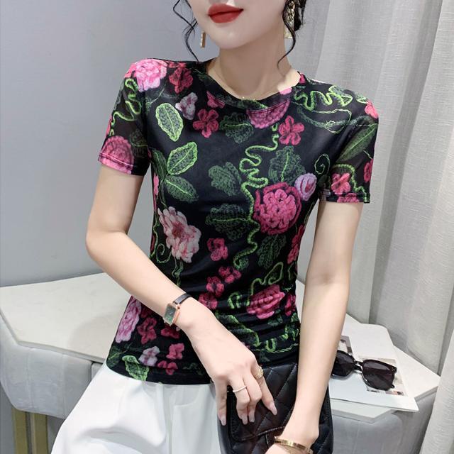 Áo Thun Ngắn Tay Dáng Rộng In Họa Tiết Thời Trang Mùa Hè Cho Nữ