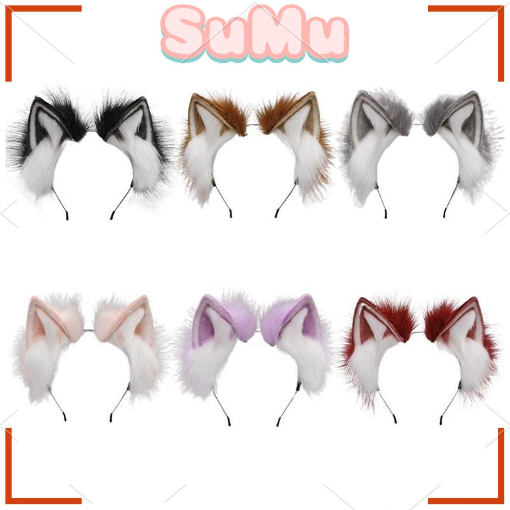 SUMU Băng Đô Tai Mèo Bông Handmade Dễ Thương Dành Cho Hóa Trang