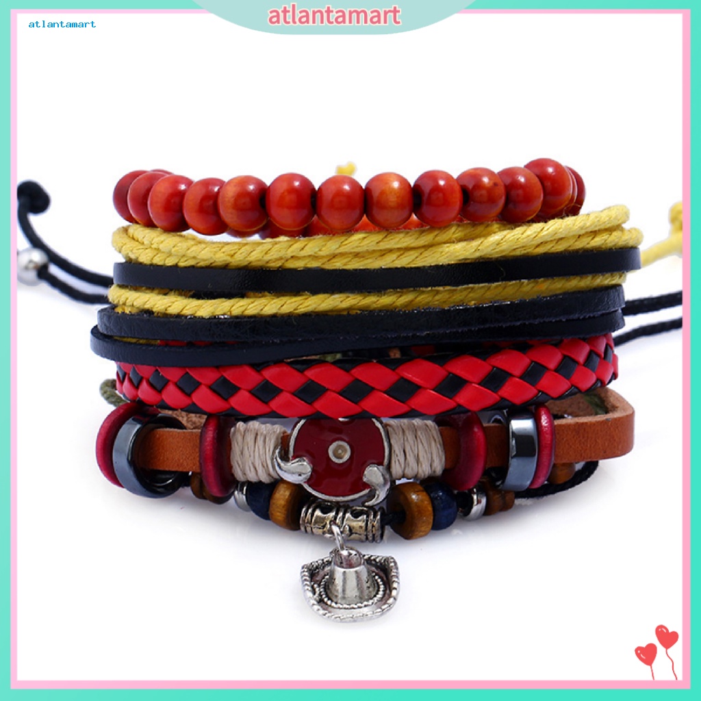 Túi Đựng Đồ Dùng Cao Cấp Tiện Dụng| Set 4 Vòng Tay Da Nhiều Lớp Phong Cách Retro Cho Nữ