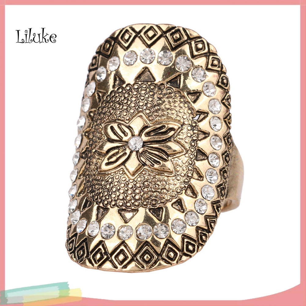 Nhẫn Hợp Kim Trang Trí Hoa Đính Đá Nhiều Màu Sắc Cho Nữ