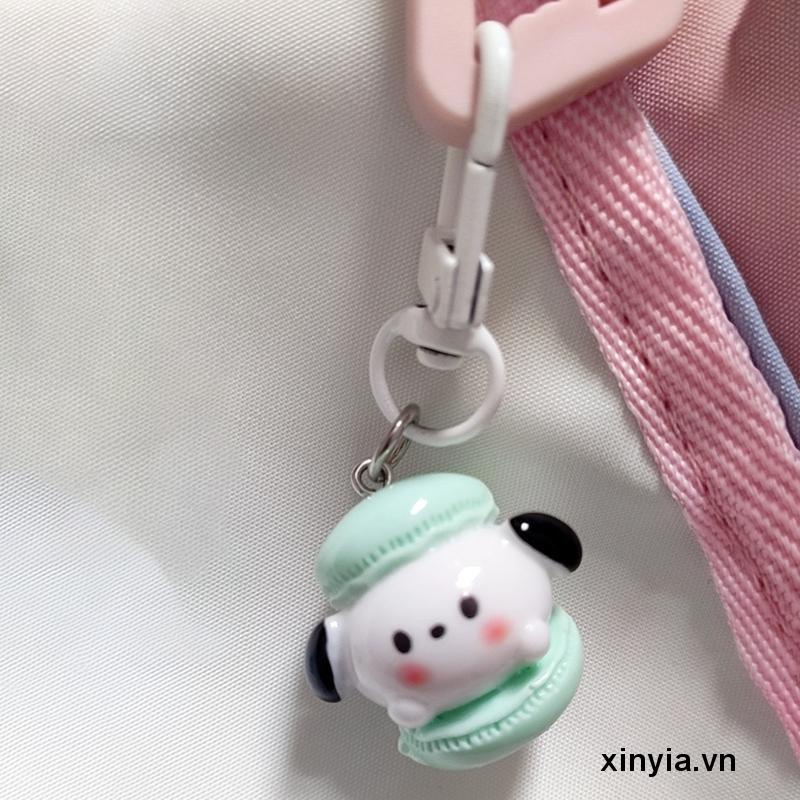 SANRIO Móc Khóa Ba Chiều Hình Cún Màu Macaron Dễ Thương Phong Cách Nhật Bản Dành Cho Bạn Gái