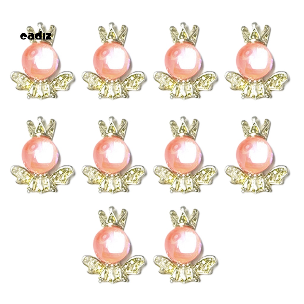 Set 10 Phụ Kiện Trang Trí Móng Nghệ Thuật Hình Vương Miện Bằng Hợp Kim DIY