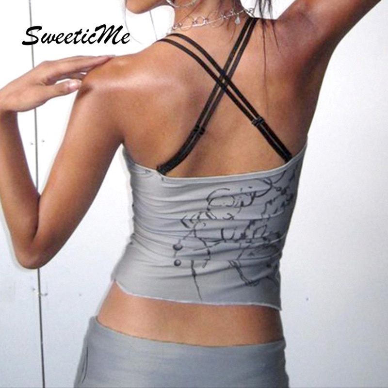 Áo Dây Chéo Hở Lưng Dáng Ôm Gợi Cảm Thời Trang Cho Nữ S 2023