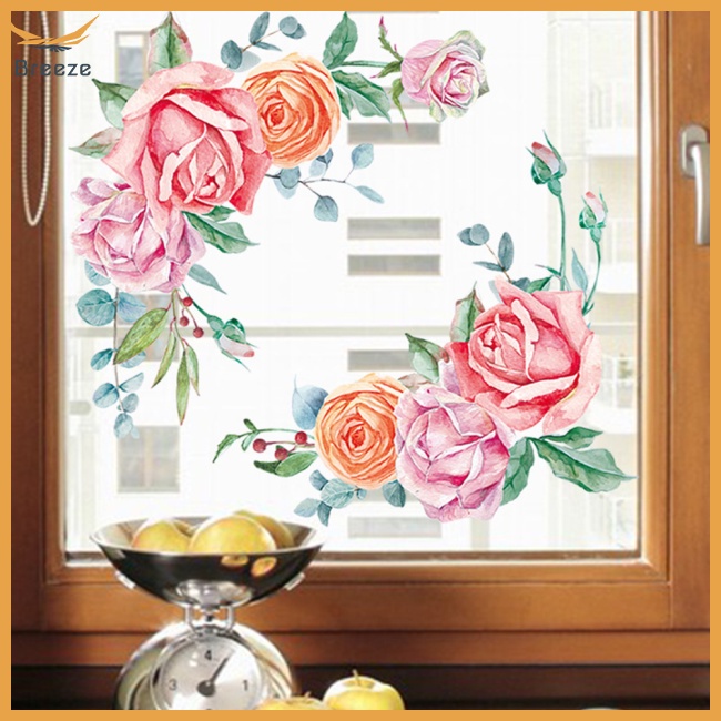 Miếng Dán Trang Trí Toilet Bằng PVC Hình Hoa Chống Thấm Nước Siêu Nhẹ