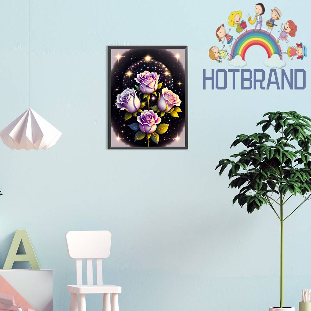 Tranh Đính Đá Kim Cương Toàn Bộ 5D DIY Hình Vẽ Hoa Hồng