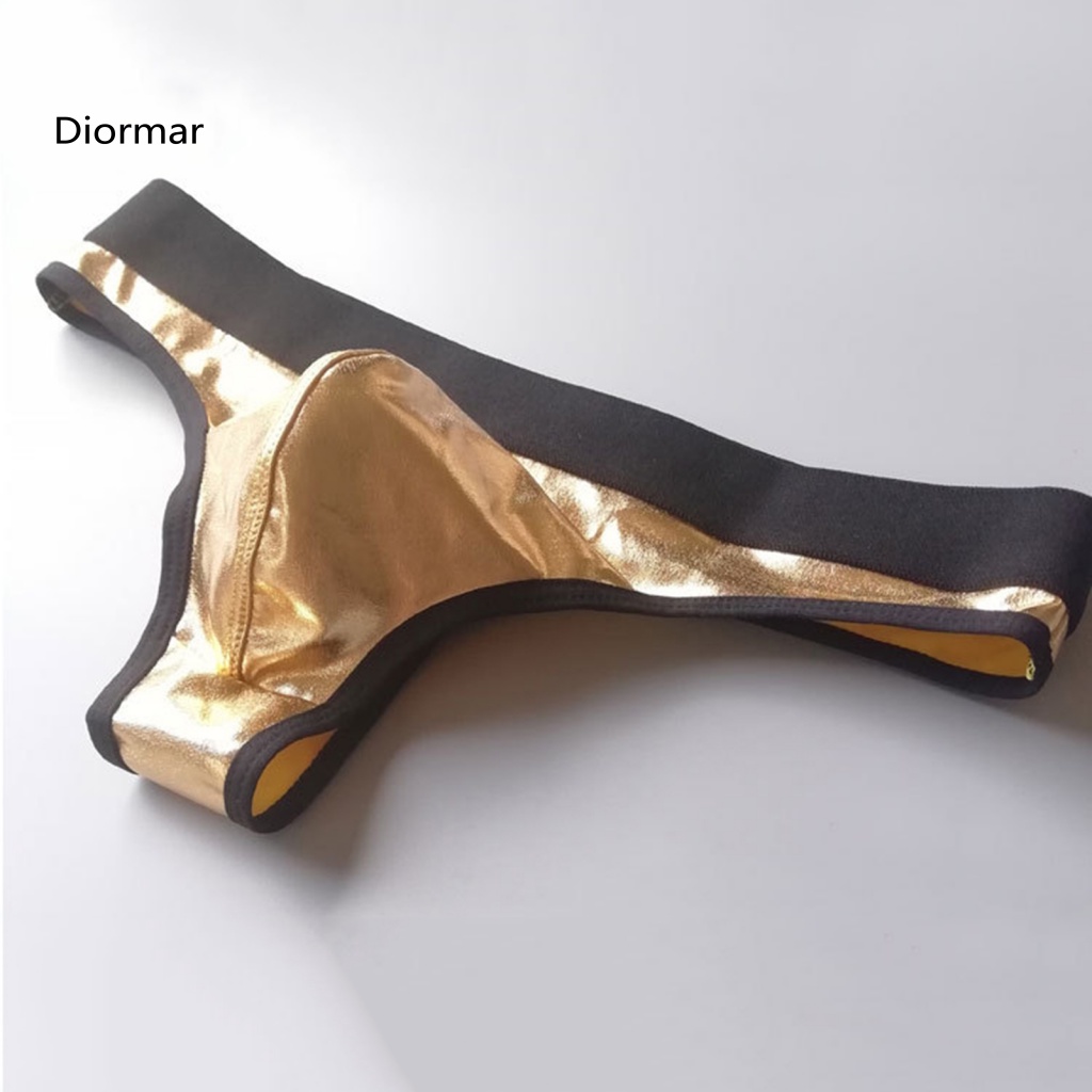 Quần Lót Lưng Thấp Giả Da Co Giãn Nhanh Khô Phối Màu Tương Phản Thời Trang Tiệc Tùng Cho Nam