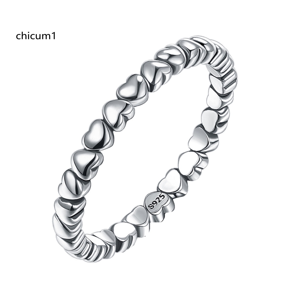 Nhẫn Mạ Bạc 925 Mặt Hình Trái Tim Cho Nữ