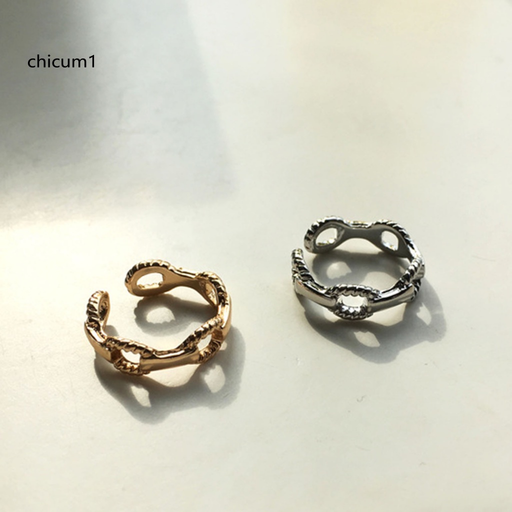 Nhẫn Hợp Kim Thiết Kế Rỗng Đơn Giản Có Thể Điều Chỉnh Kích Thước