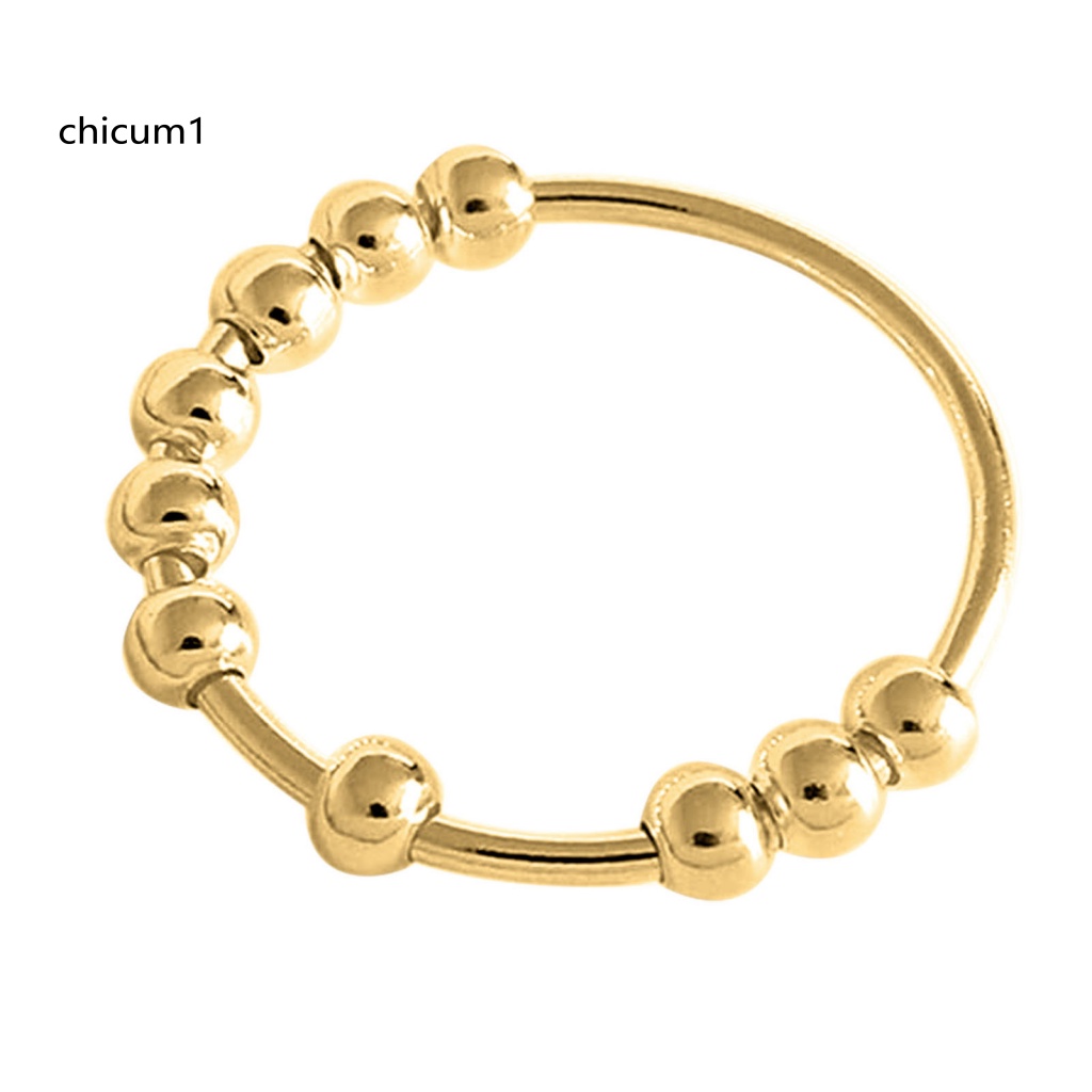 Nhẫn Cưới Trang Trí Hạt Xoay Tối Giản Xinh Xắn