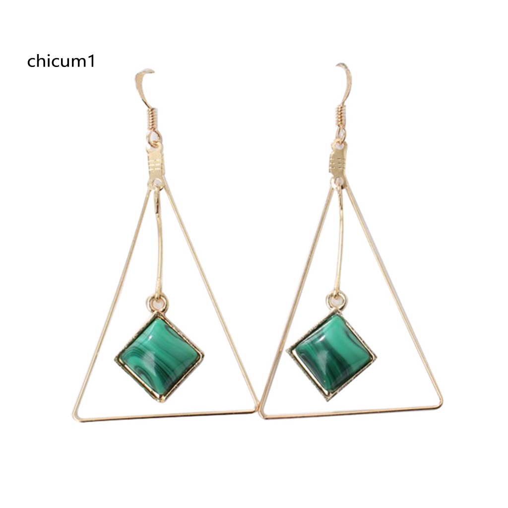 Khuyên Tai Kim Loại Hình Tam Giác Thời Trang Cho Nữ