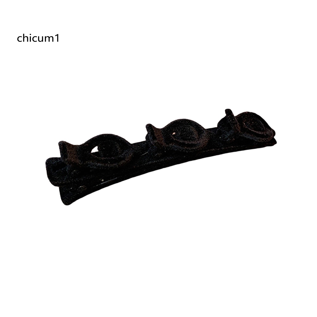 Kẹp Tóc CC Bằng Thép Không Gỉ Màu Trơn Chống Trượt Có Răng Tiện Dụng Cho Nữ