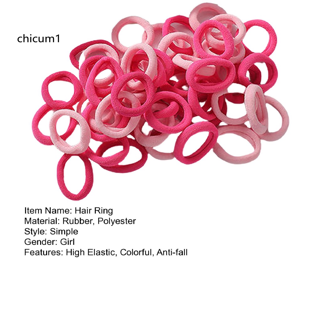 Set 100 Dây Cột Tóc Co Giãn Chống Rơi Màu Sắc Ngọt Ngào Cho Bé Gái