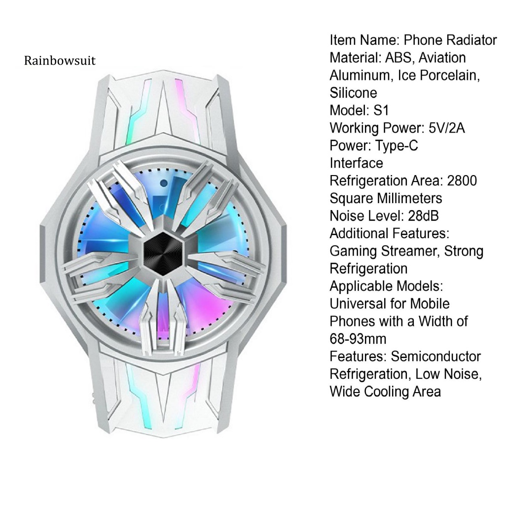 Quạt Tản Nhiệt Bán Dẫn Dạng Kẹp Tản Nhiệt Chống Trượt Nhiều Màu Sắc Cho Điện Thoại Di Động S1