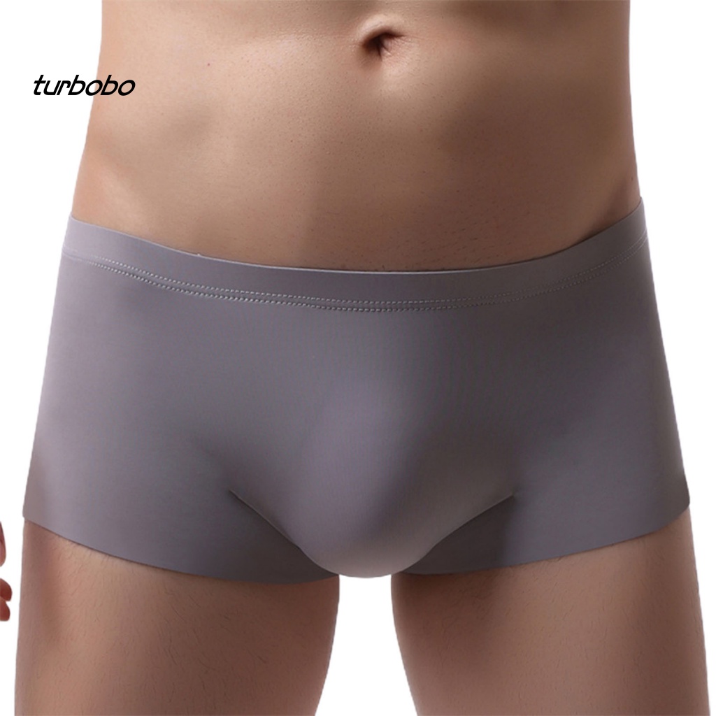 Quần Lót Boxer Vải Lụa Lạnh Siêu Mỏng Không Đường May Chữ U Cá Tính Cho Nam