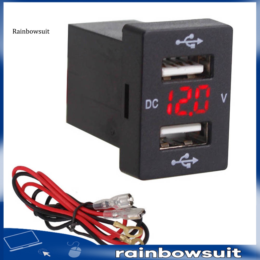 Bộ Sạc Nhanh Cổng USB Kép Hiển Thị Điện Áp Cho Xe Hơi Toyota New Corolla Ralink