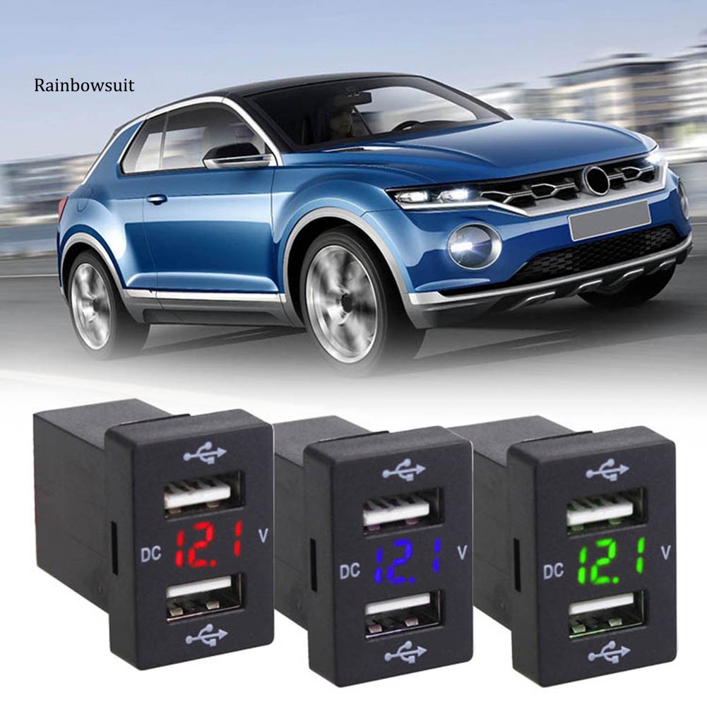 Bộ Sạc Nhanh Cổng USB Kép Hiển Thị Điện Áp Cho Xe Hơi Toyota New Corolla Ralink