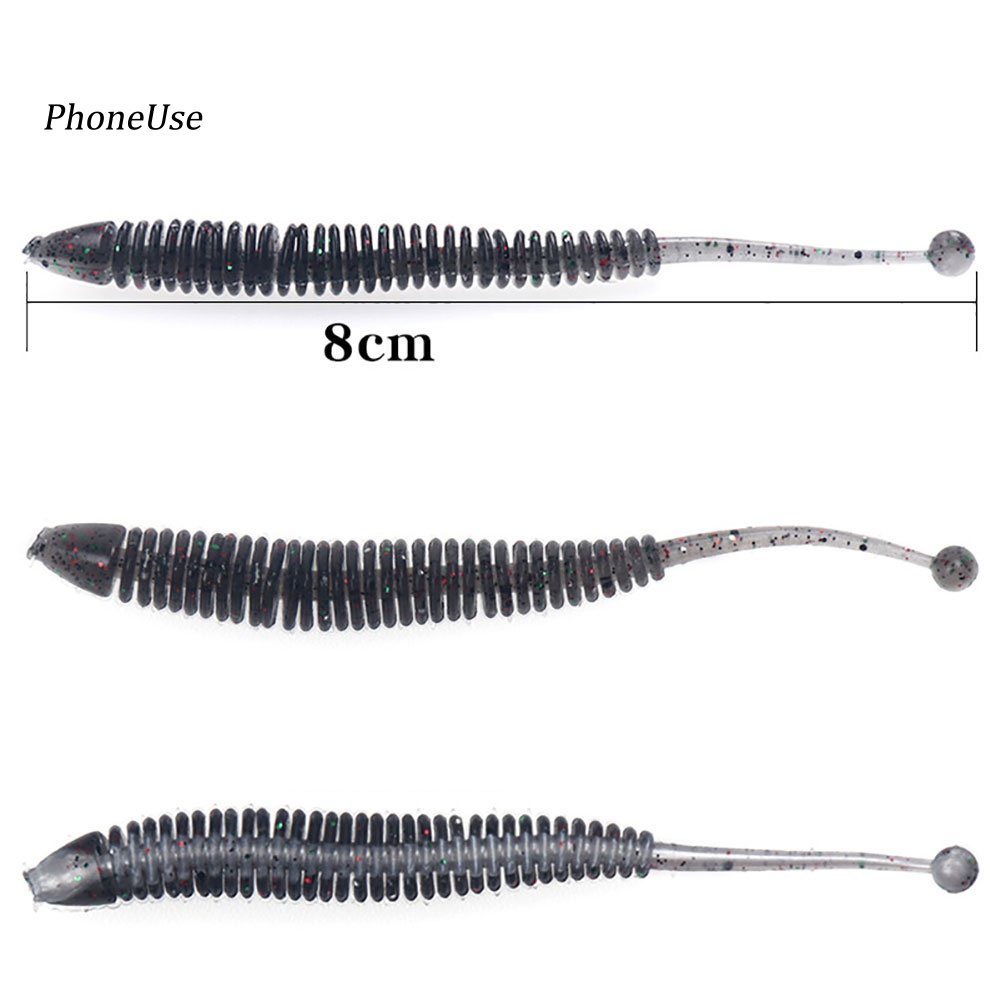 Set 6 Mồi Giả Nhử Cá Bằng Da PU 8cm 1g Gắn Kèm Móc Câu