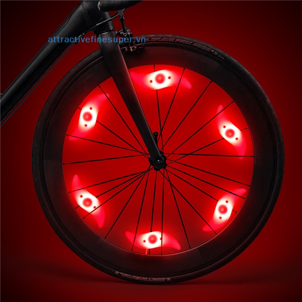 Đèn LED Gắn Căm Xe Đạp Leo Núi Chống Thấm Nước Bằng Nhựa