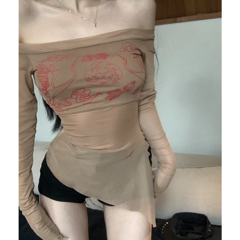 Áo Lưới Tay Dài Hở Vai Chống Nắng Thời Trang Quyến Rũ Dành Cho Nữ