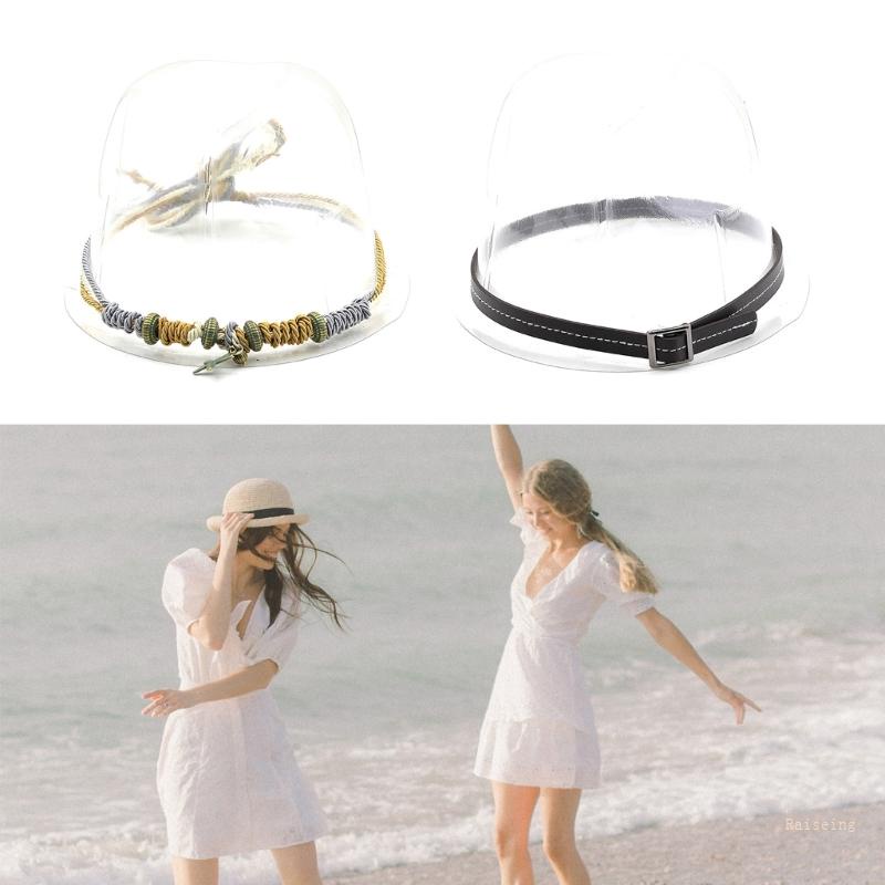 R Panama Dây Đai Da Buộc Mũ Fedora Phong Cách Cao Bồi Phương Tây