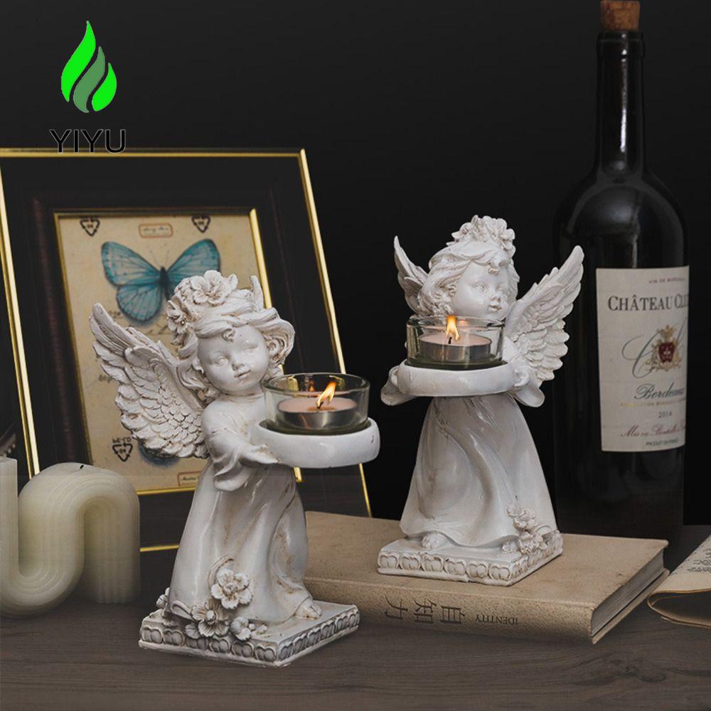 YIYU Chân Nến Hình Thiên Thần Trang Trí Phòng Khách Phong Cách Châu Âu