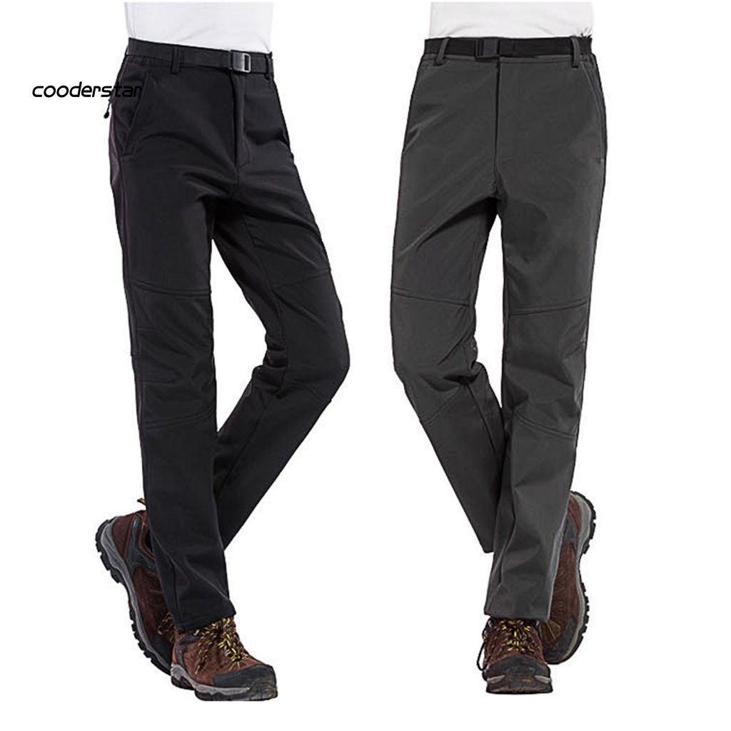 Quần Dài Leo Núi Vải Lông Cừu Dày Dặn Co Giãn Chống Gió Chống Thấm Nước Cho Nam