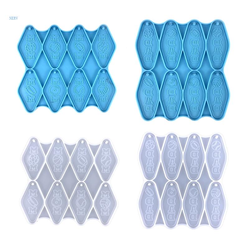 Khuôn Silicone Làm Móc Khóa Resin Hình Thoi