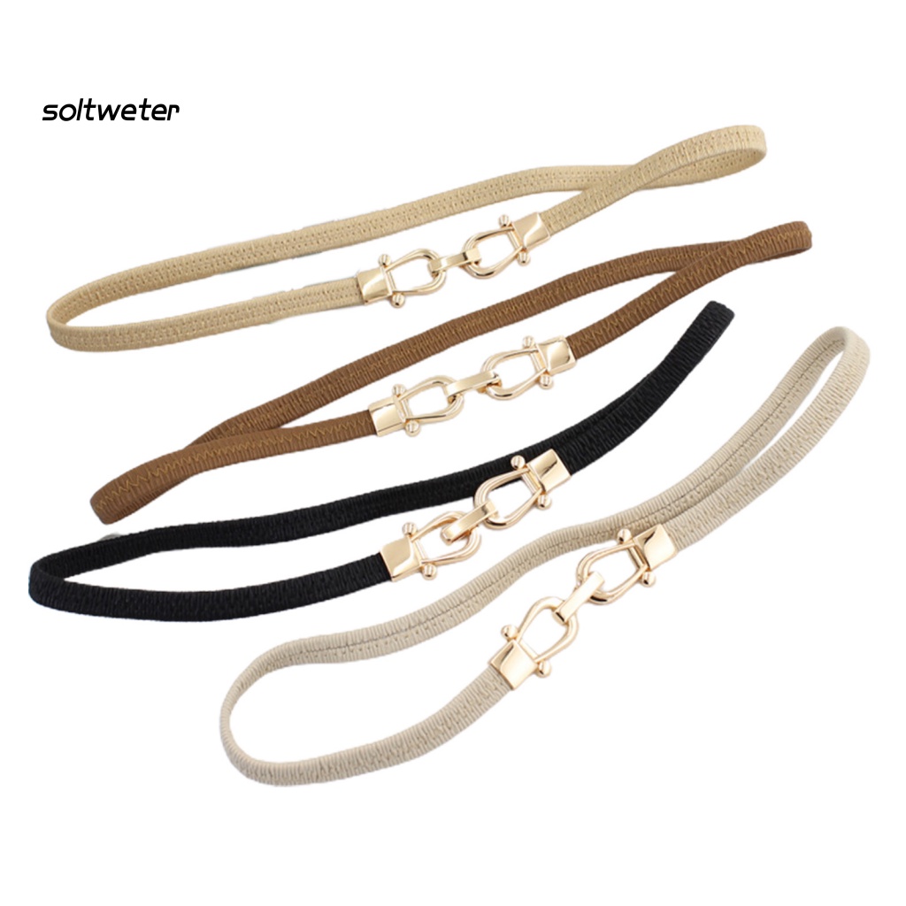 Thắt Lưng Giả Da Bản Nhỏ Khóa Kim Loại Chống Mài Mòn Thời Trang Cho Nữ