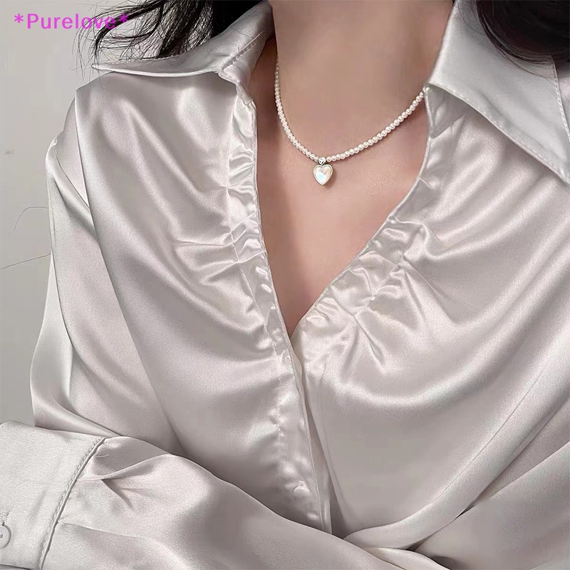 Vòng cổ Mặt Đá Opal Hình Trái Tim Nhiều Màu Sắc Thời Trang Mới