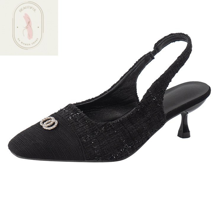Sandal Cao Su PU Gót Vừa Phong Cách Thời Trang Mới 2023