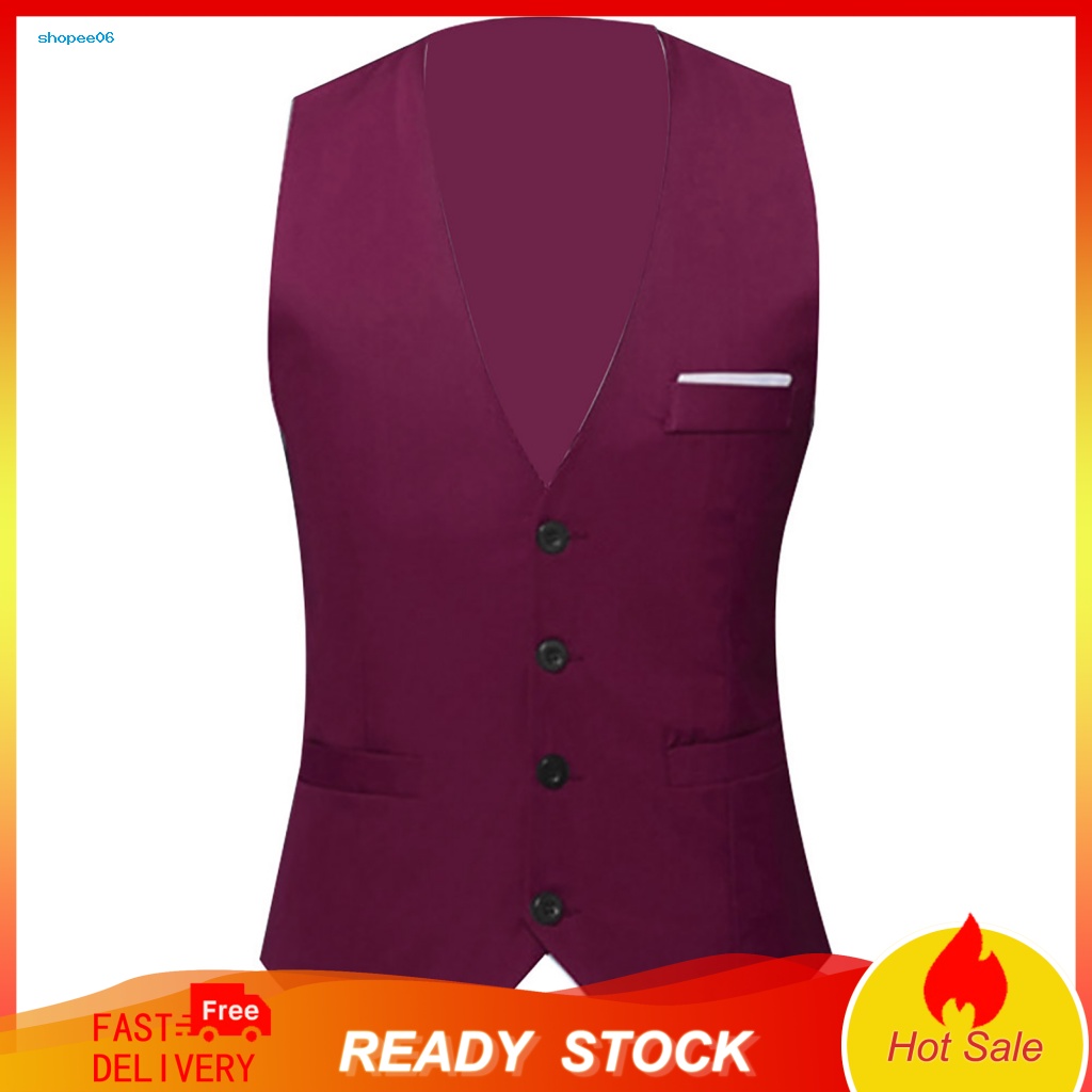 Áo Vest Không Tay Chất Liệu Polyester Dáng Ôm Thời Trang Lịch Lãm Cho Nam