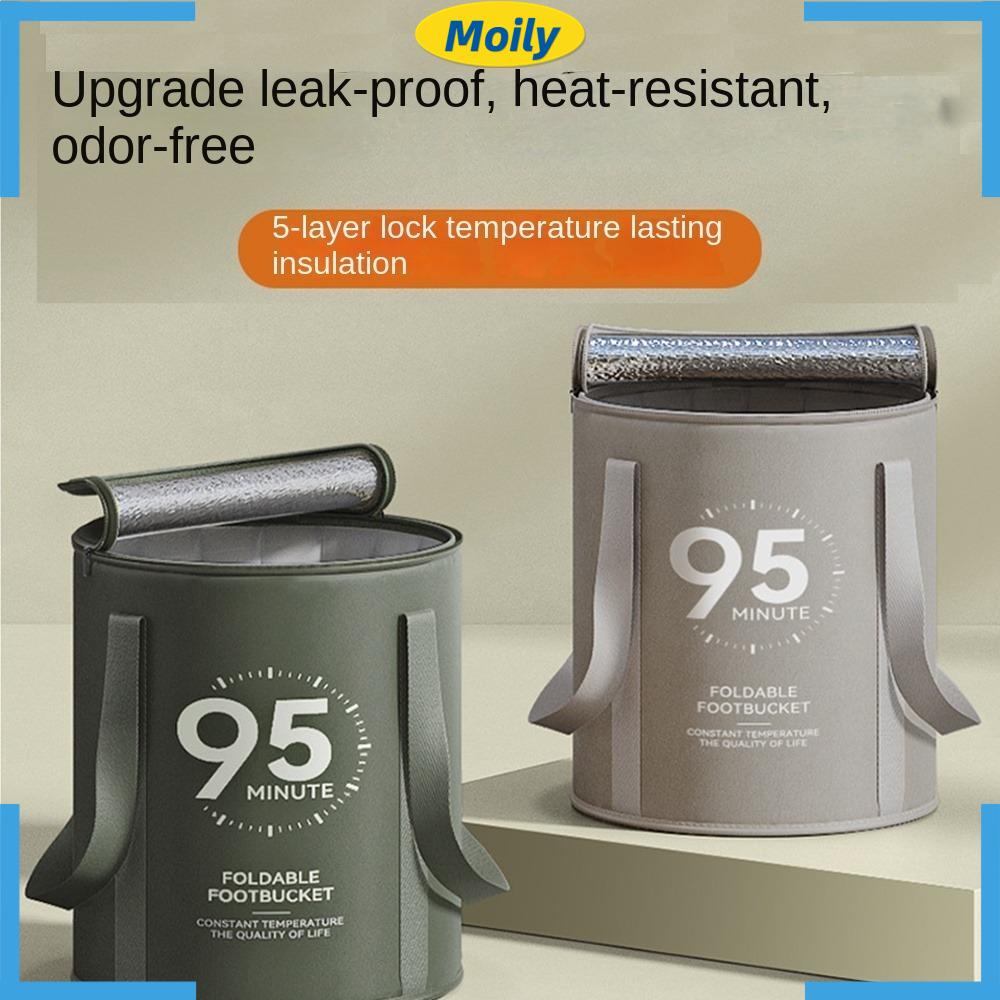 MOILYVN Xô Ngâm Chân Có Thể Gấp Gọn Màu Xám / Xanh Lá / Sâm Panh / Vàng Tiện Dụng Mang Theo Du Lịch