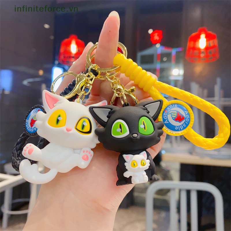 Móc Khóa Hình Búp Bê Mèo Hoạt Hình Bằng Kim Loại