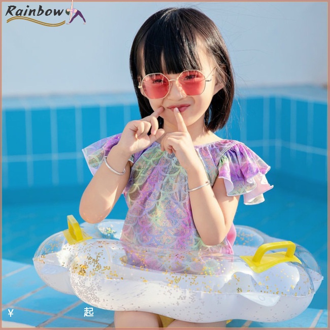 Phao Bơi Dày Dặn Hình Bông Hoa Đính Kim Sa Dành Cho Bé Mới Tập Bơi