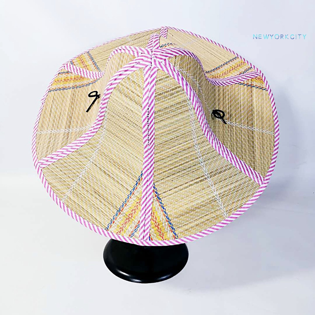 Mũ Rơm Rộng Vành Chống Nắng Có Dây Rút Màu Đen Unisex