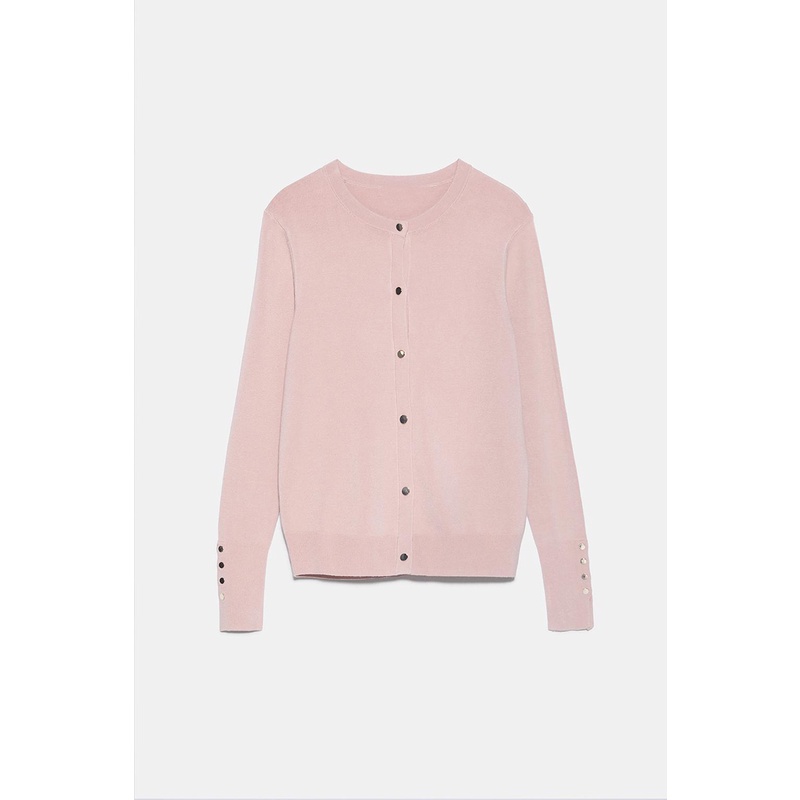 Zara Áo cardigan Dệt Kim Cổ Tròn Phối Nút Thời Trang Mùa Thu Cho Nữ 5646126