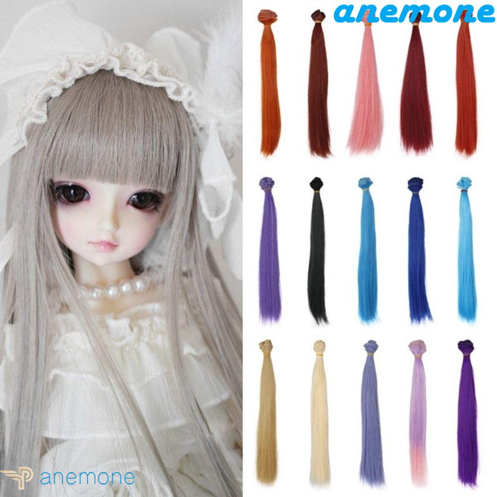 ANEMONE Tóc Giả 17cm Bằng Sợi Tổng Hợp Màu Nâu Tự Nhiên Chịu Nhiệt Cao Dành Cho Búp Bê