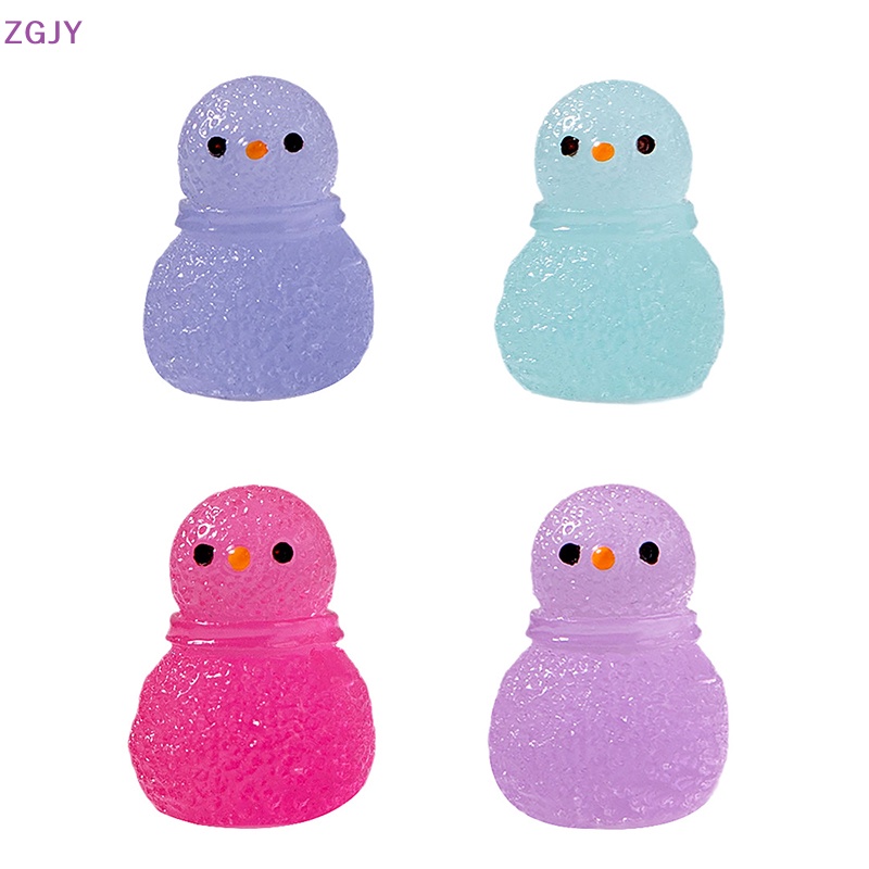 Set 5 Mô Hình Vua Tuyết Dạ Quang Mini Bằng Nhựa Resin Trang Trí Tiểu Cảnh Mới