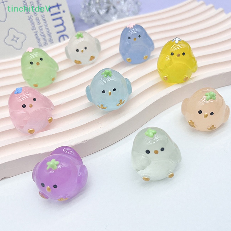 [TinchitdeV] Đồ Chơi Chú Gà Béo Mini Bằng Nhựa Resin Phát Quang Dễ Thương Thủ Công DIY