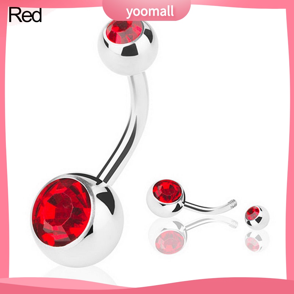 Khuyên Rốn Bằng Thép Không Gỉ Đính Đá Cá Tính