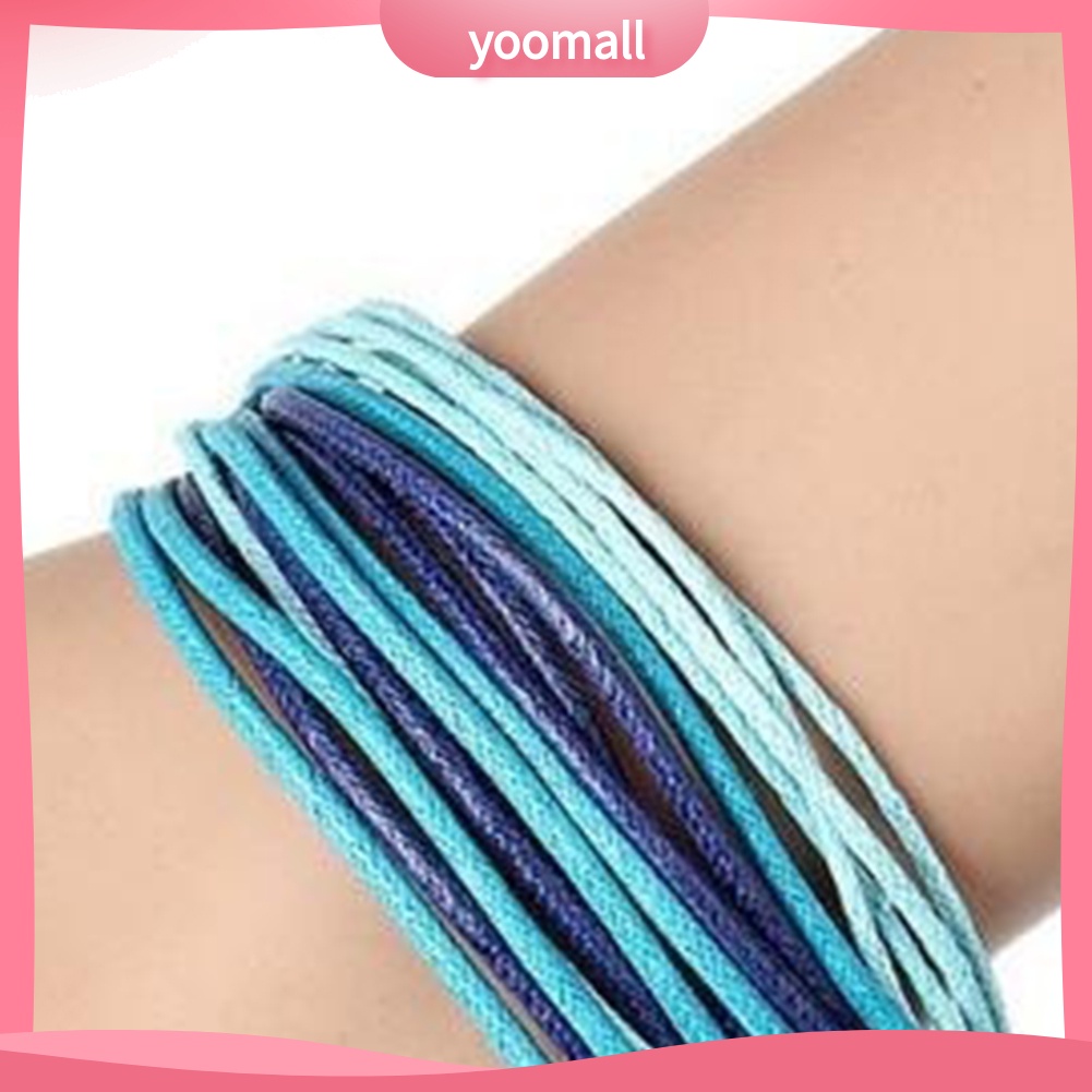 Vòng Tay Dây Sáp Nhiều Lớp Phong Cách Dân Tộc Hợp Thời Trang Cho Nam Và Nữ