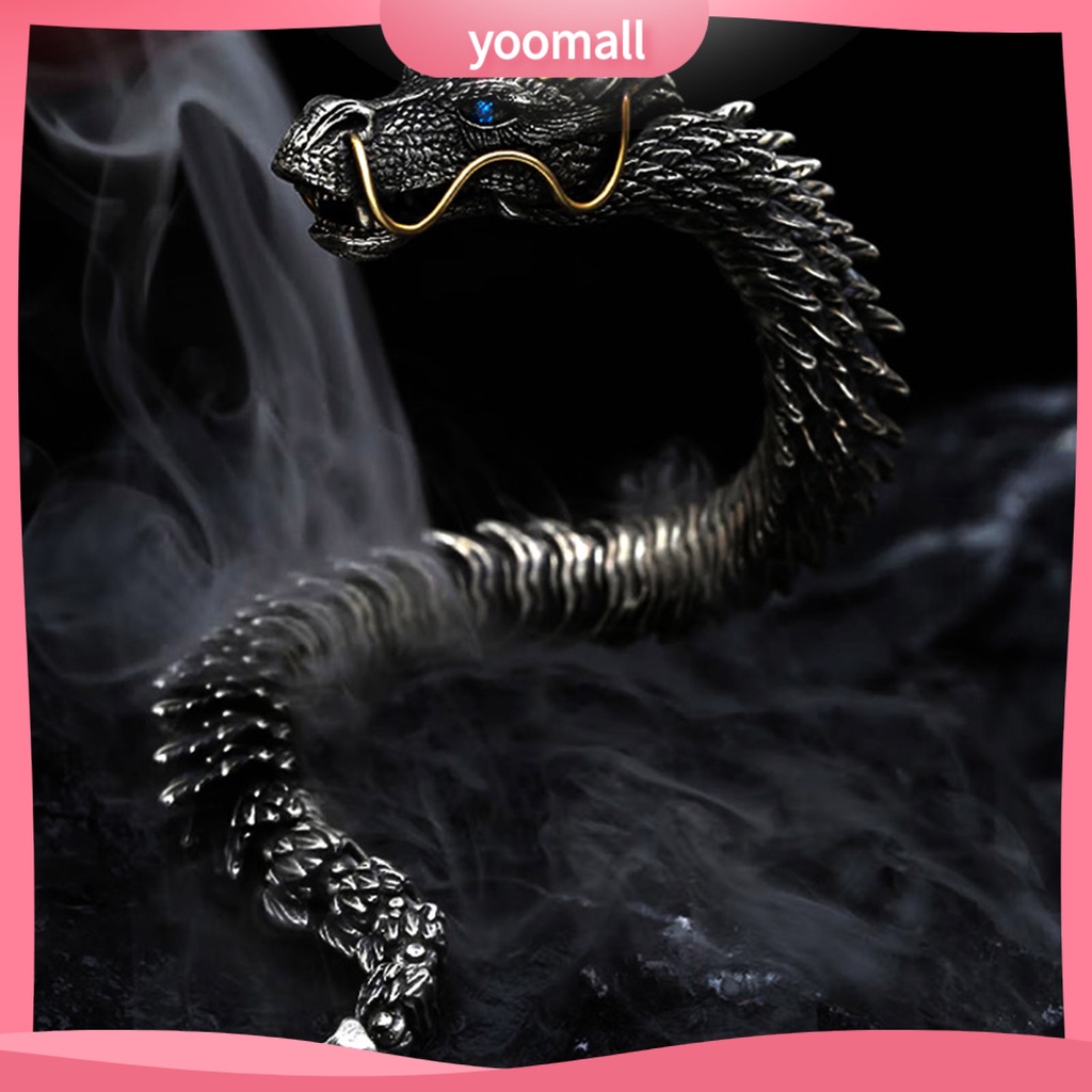 [YM] Vòng Đeo Tay Nam Hình Đầu Rồng Bằng Đồng Không Gây Dị Ứng Phong Cách Hip hop Có Thể Điều Chỉnh