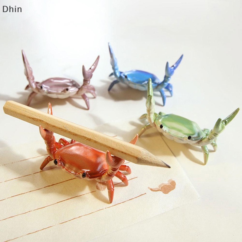 [Dhin] Creative Cute Crab Pen Holder Weightlifg Crabs Penholder Storage Rack COD