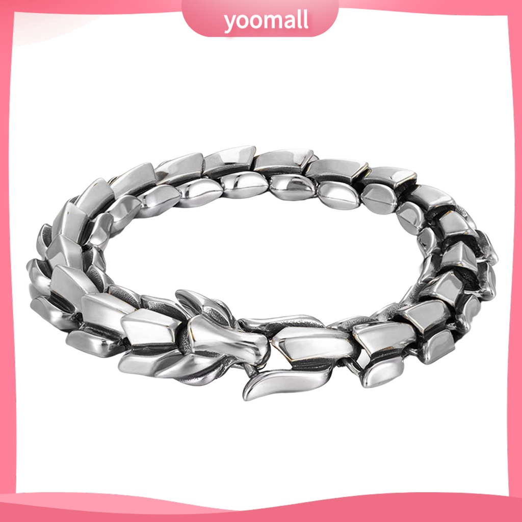 Vòng Tay Hình Đầu Rồng Phong Cách Punk Hip Hop Âu Mỹ Cá Tính Dành Cho Nam