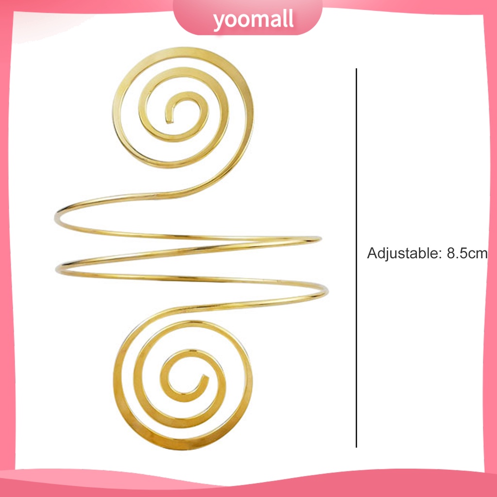 [YM] Vòng Đeo Cánh Tay Nhiều Lớp Họa Tiết Xoắn Ốc Bằng Hợp Kim Trang Sức Thời Trang Punk Có Thể Điều Chỉnh Dành Cho Nữ