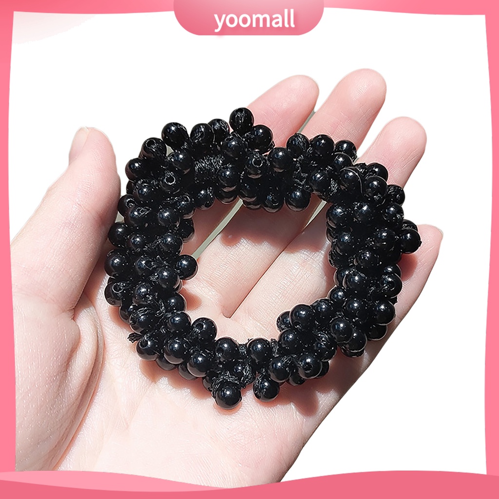 Dây Cột Tóc Đính Ngọc Trai Nhân Tạo Co Giãn Thanh Lịch Dành Cho Nữ