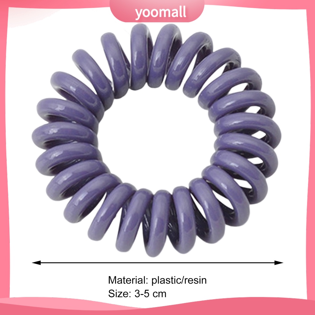 Dây Buộc Tóc Dạng Xoắn Gọn Nhẹ Không Để Lại Dấu Vết Màu Trơn Đơn Giản Cho Nữ